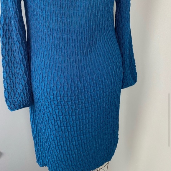 MISSONI Teal Knit Fit n Flare Beautiful Midi Dress. Size 14. So flatteri… - Picture 4 of 7